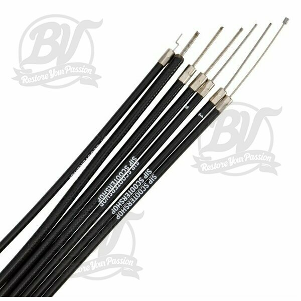 Kit de câble SIP PERFORMANCE noir pour Vespa 125 VNB2->/GT/GTR/Super/TS/150 VBB/T4/Sprint/V./Super/Rally, sans lubrification séparée