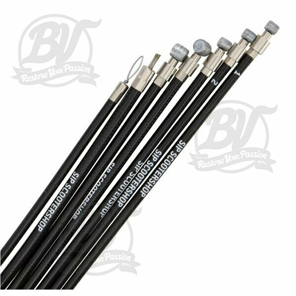 Kit de câble SIP PERFORMANCE noir pour Vespa 125 VNB2->/GT/GTR/Super/TS/150 VBB/T4/Sprint/V./Super/Rally, sans lubrification séparée