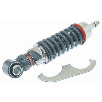 Amortisseur avant Vespa Vespa 50, ET3 Primavera, corps gris, ressort gris, r&eacute;glage chrom&eacute;