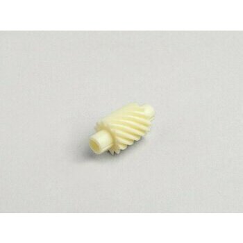 Pignon entraineur de compteur Vespa 12 dents, l=27mm, carr&eacute; 2,7mm, blanc (mont&eacute; sur Vespa PX (jusqu'&agrave; 1984))
