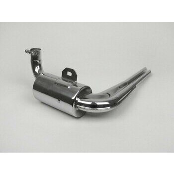 Pot d'&eacute;chappement -R&eacute;plique inox- Vespa VNA, VNB, VBA, VBB, Super - seulement pour pneus de 8 pouces