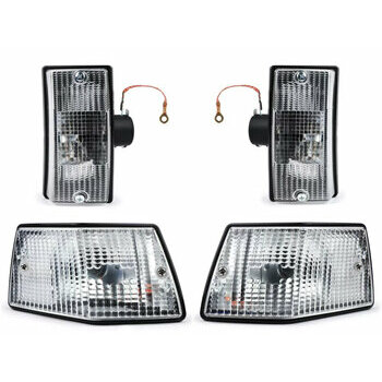 Jeu de clignotants -SIEM- Vespa PX Corps noir - Verres blancs