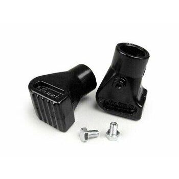 Paire embouts b&eacute;quille &Oslash;=22mm aluminium noir
