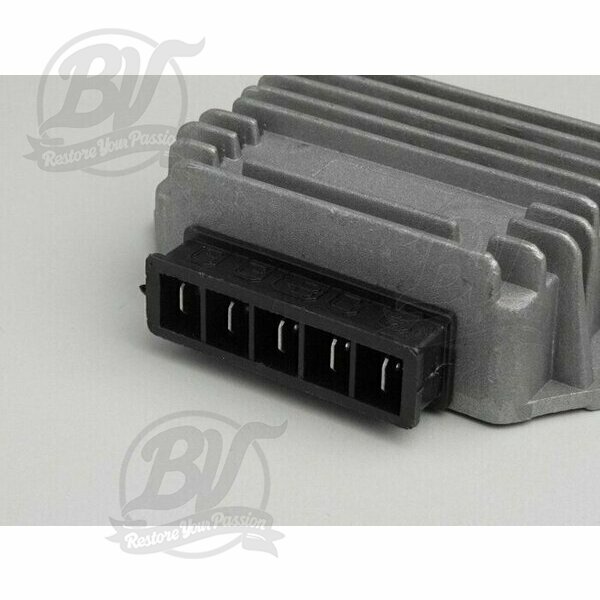 Régulateur de tension -5 broches 12V (G-G-B+-C-masse)- Vespa PX Elestart (à partir de l'année 1998), Cosa, Cosa2 Elestart, PK XL2 Elestart