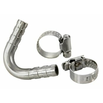 Coude du tuyau d'essence en inox SIP &Oslash; int&eacute;rieur = 7mm, &Oslash; ext&eacute;rieur = 10mm,courb&eacute; 55&deg;, 2 colliers inclus