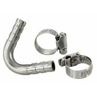 Coude du tuyau d'essence en inox SIP Ø intérieur = 7mm, Ø extérieur = 10mm, courbé 55°, 2 colliers inclus