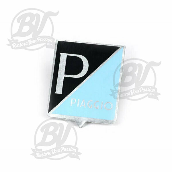 Insigne descente de klaxon 30,8mm x 25,2mm Vespa Piaggio rectangulaire - Vespa V50 (1ère série, 1963-), Vespa V90 (1963-)