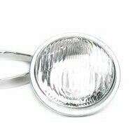 Optique de phare -VESPA Ø=115/120mm- Vespa SS50 (V5SS1T), 50SR (V5SS2T), SS90 (V9SS1T), 90 Racer (V9SS2T), PV125 (VMA1T, VMA2T), ET3 VMB1T), Super (VNC1T/VBC1T) - Bilux, cerclage de phare inclus