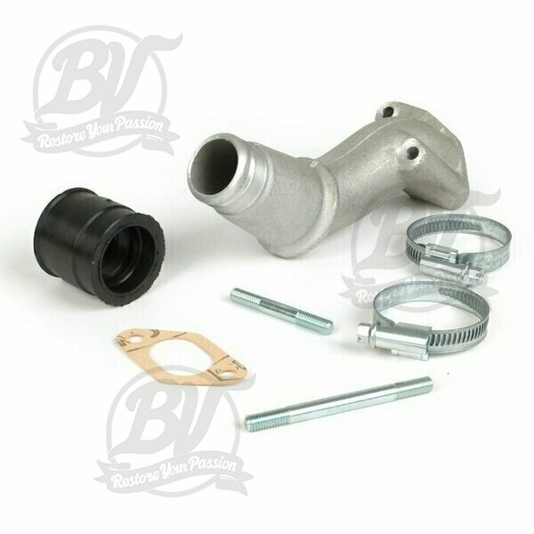 Pipe d'admission 2 trous, valve rotative- Vespa V50, PV125 - Ø connexion=30mm (Polini CP 24)