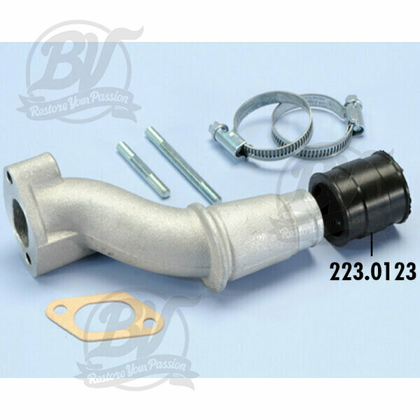 Pipe d'admission 2 trous, valve rotative- Vespa V50, PV125 - Ø connexion=30mm (Polini CP 24)