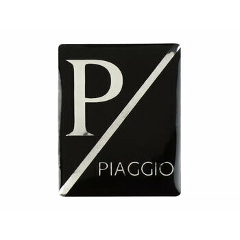 3D Sticker insigne descente de klaxon Vespa Piaggio rectangulaire - Vespa PX Lusso/Arcobaleno ( 2001-), Vespa ET2, ET4, GT125, GTL, GTV, GTS125, LX, LXV, S 50-125 - plastique autocollant - noir/noir