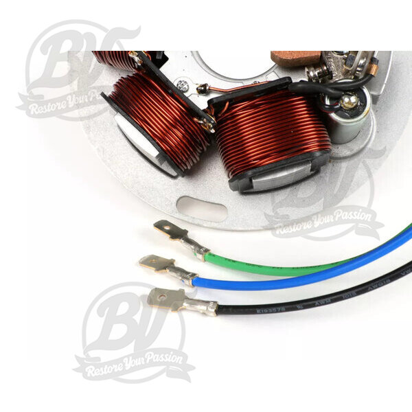 Allumage -BGM ORIGINAL plaque de base (allumage par contact, 3 câbles, 12V, AC)- Vespa PX - P125X, P150X, version italienne sans batterie, avec 4 clignotants