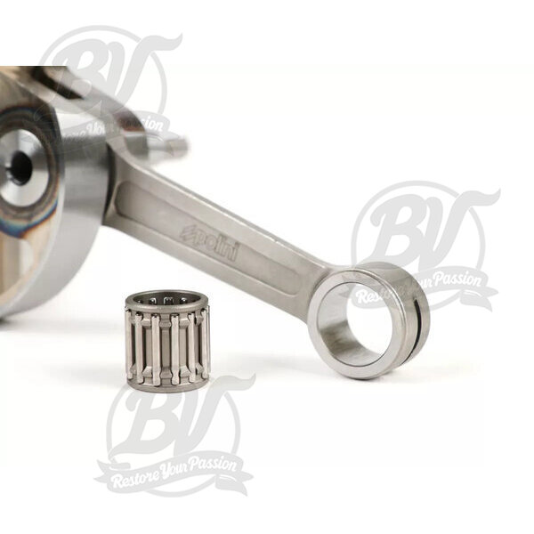 Vilebrequin -POLINI (valve rotative) course de 51mm, bielle de 97mm- Vespa PV125, ET3 125, PK80 S, PK125 S (cône Ø=19mm)