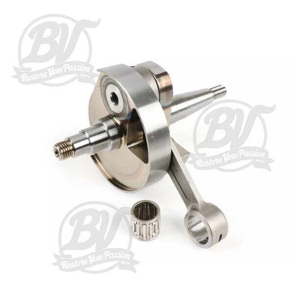 Vilebrequin -POLINI (valve rotative) course de 51mm, bielle de 97mm- Vespa PV125, ET3 125, PK80 S, PK125 S (cône Ø=19mm)
