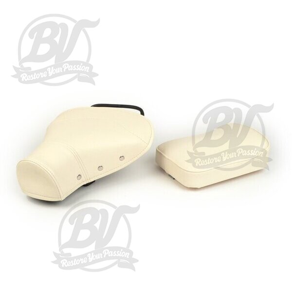 Kit selle / pouf -QUALITÉ OEM- Vespa VNB6T, Super, GT125 (VNL2T), GTR125 (VNL2T), TS125 (VNL3T), Sprint150 (VLB1T), Sprint Veloce, Rally180 (VSD1T), Rally200 (VSE1T), PX - crème